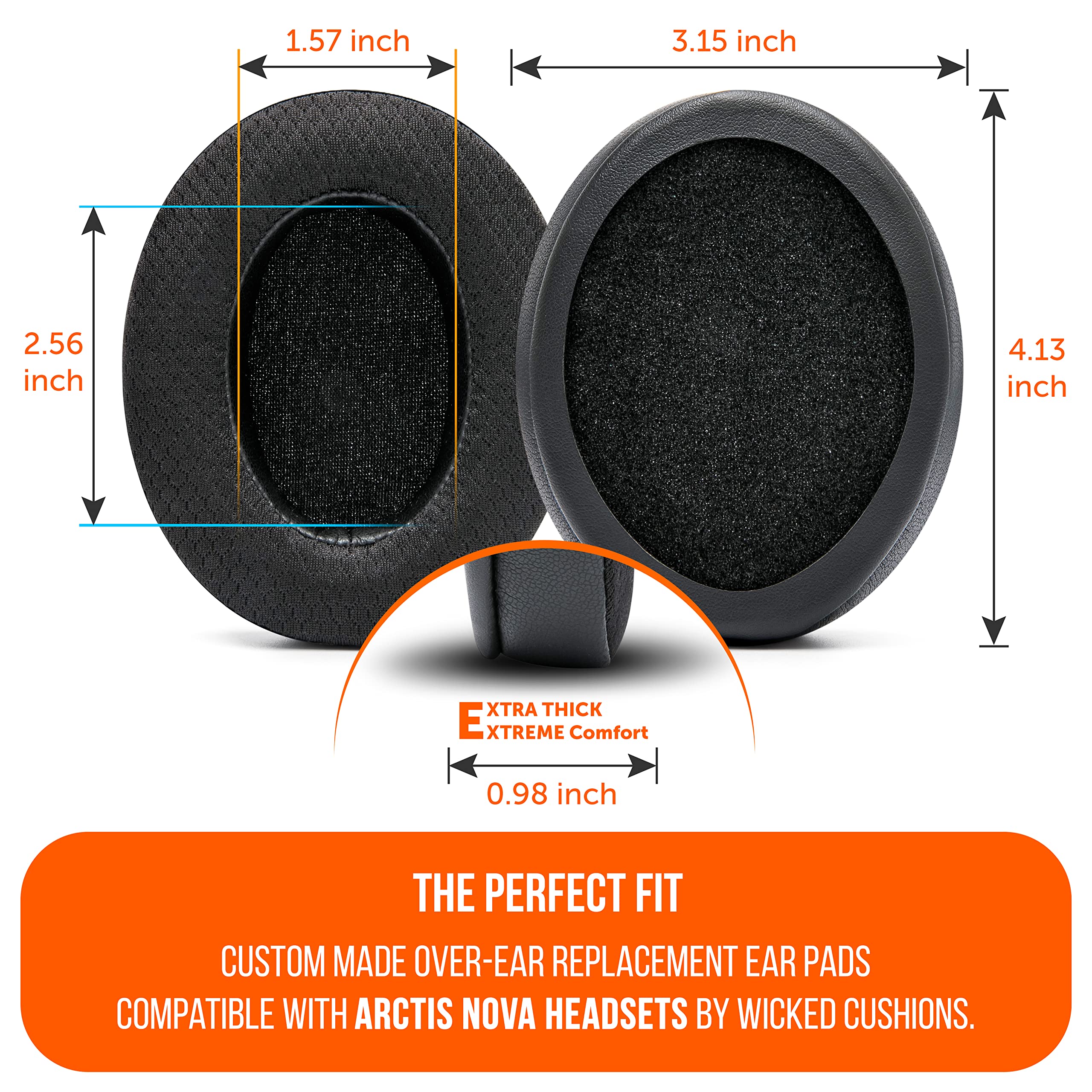 WC Modkit Arctis Nova 7 – Gel Earpads, Wide Headband & Side Plates Compatible with Arctis Nova 7, 5, Pro Wired & More, Made by Wicked Cushions | Comfort & Style Upgrade Kit | Black - Image 5