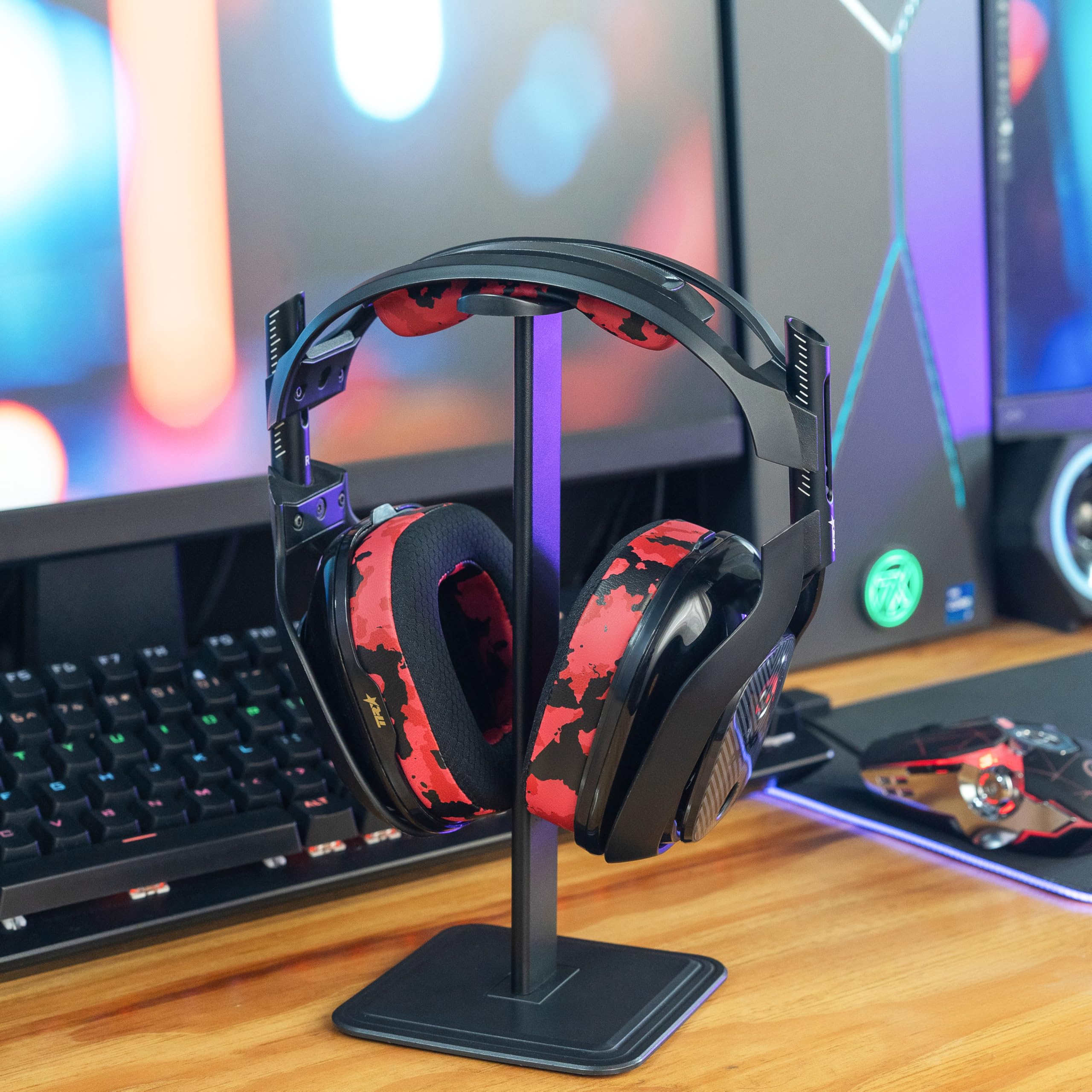 WC Mod Kit A40 – Cooling Gel Earpads + Headband Replacement Compatible with Astro A40 Gen 4 & A40 TR by Wicked Cushions | Enhanced Comfort, Cooling & Durability | Red Camo - Image 3