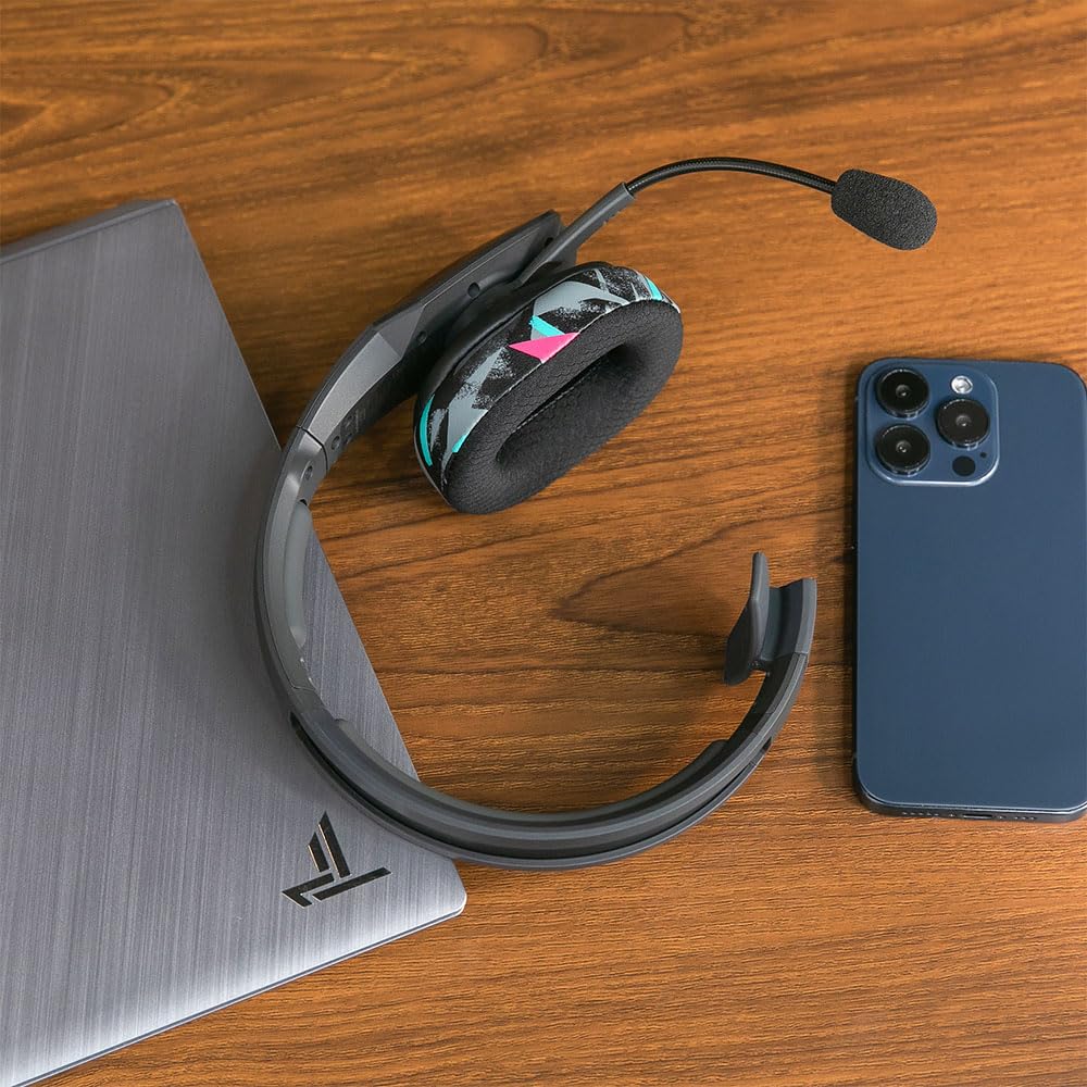 WC PadZ B450-XT - Extra Large Hybrid Earpads for BlueParrot B450XT & S450 by Wicked Cushions | Enhanced Comfort & Breathable Sports Fabric | 90's Black - Image 3