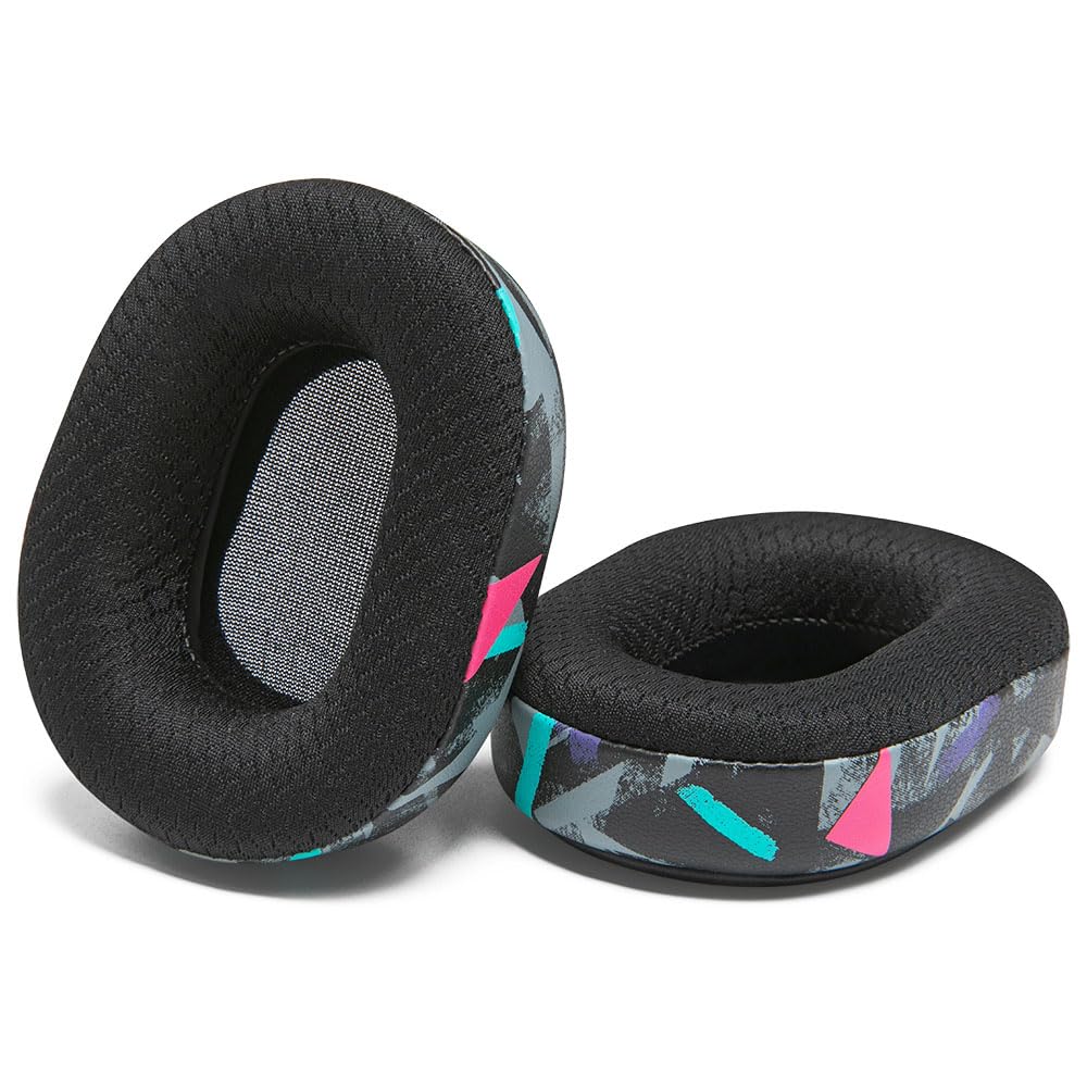 WC PadZ B450-XT - Extra Large Hybrid Earpads for BlueParrot B450XT & S450 by Wicked Cushions | Enhanced Comfort & Breathable Sports Fabric | 90's Black - Image 8