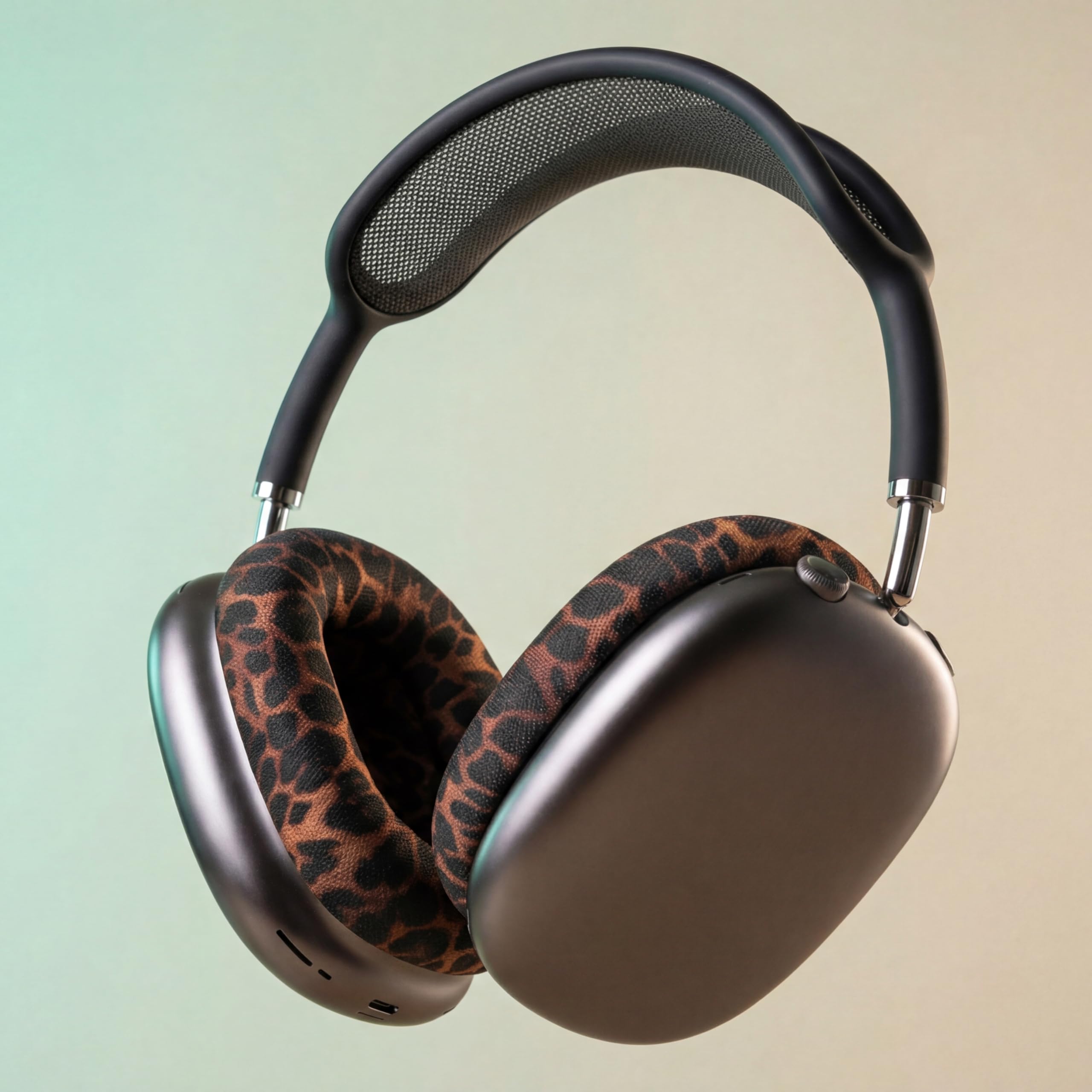 WC PadZ Max – Ear Cushions Compatible with AirPods Max 1 & 2, Made by Wicked Cushions | Soft Fabric, Enhanced Comfort & Unique Style | Leopard - Image 5