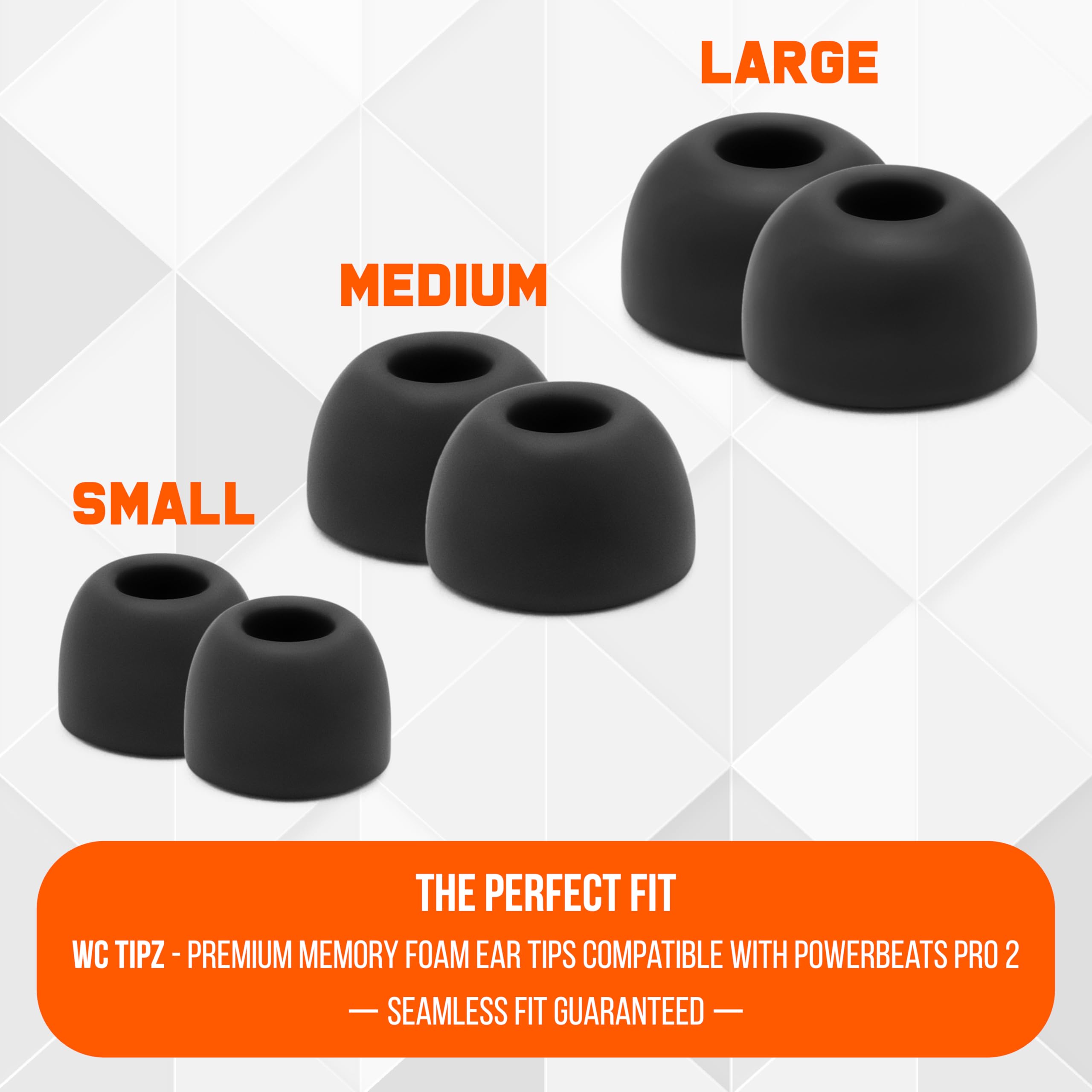 WC TipZ Powerbeats Pro 2 – Memory Foam Ear Tips Compatible with Beats Powerbeats Pro 2 by Wicked Cushions | Enhanced Comfort, Secure Fit & Noise Isolation | Black - Image 4